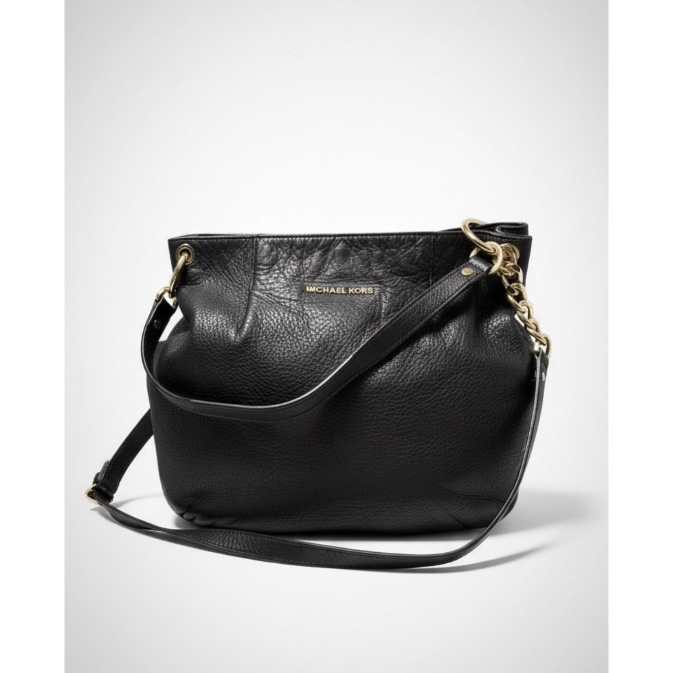 Michael Kors Shoulder Bedford Bag Black Crossbody Bag Large Zip Top Hobo Retro